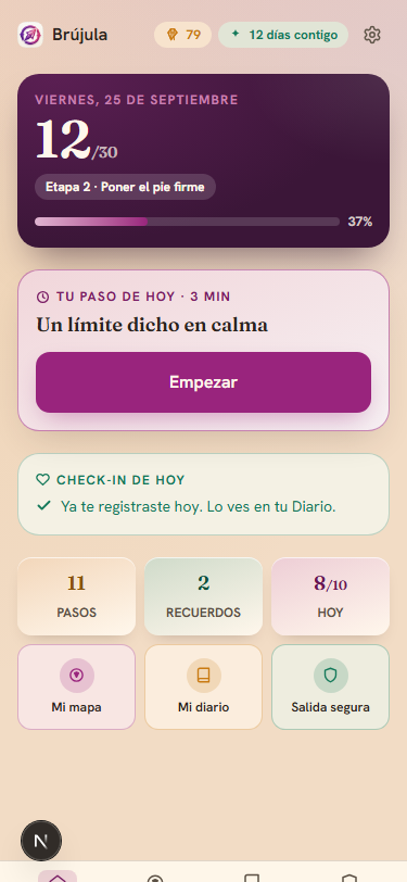 Captura real: tu paso del día y tu racha